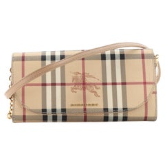 Burberry Henley Wallet on Chain Haymarket Coated Canvas