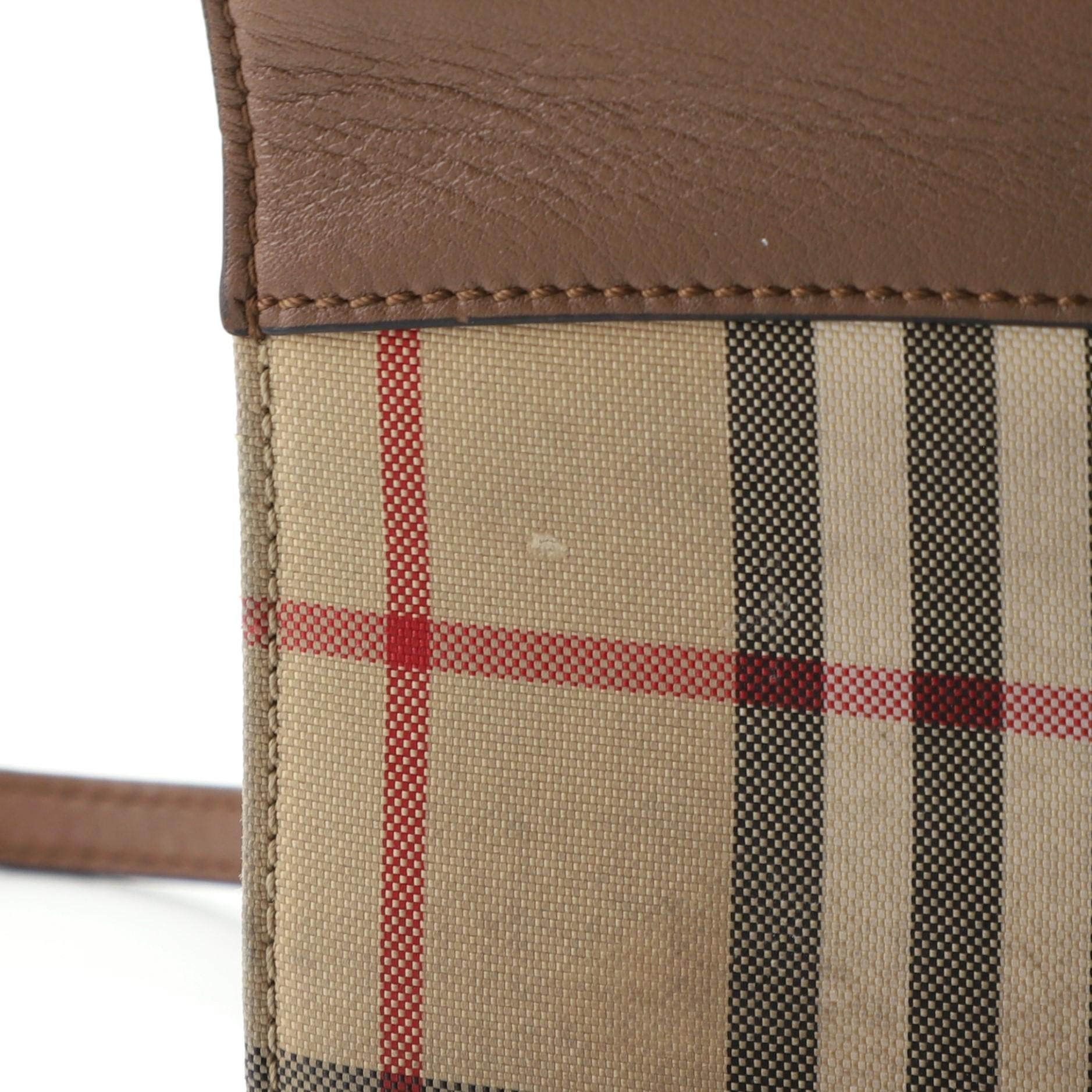 Burberry Henley Wallet on Chain Leather with House Check Canvas at