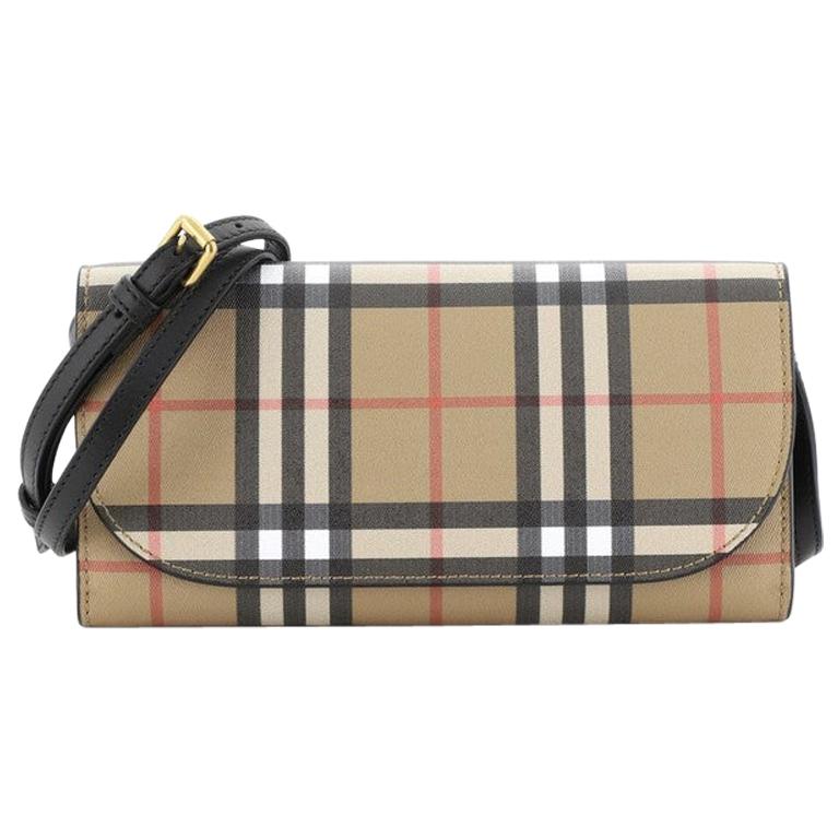 Burberry Henley Wallet on Chain Vintage Check Canvas at 1stDibs