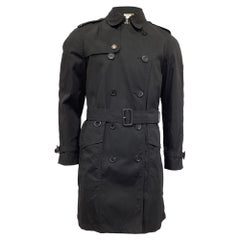 Burberry Heritage Kensington Belted Trench Coat in Black Polyamide