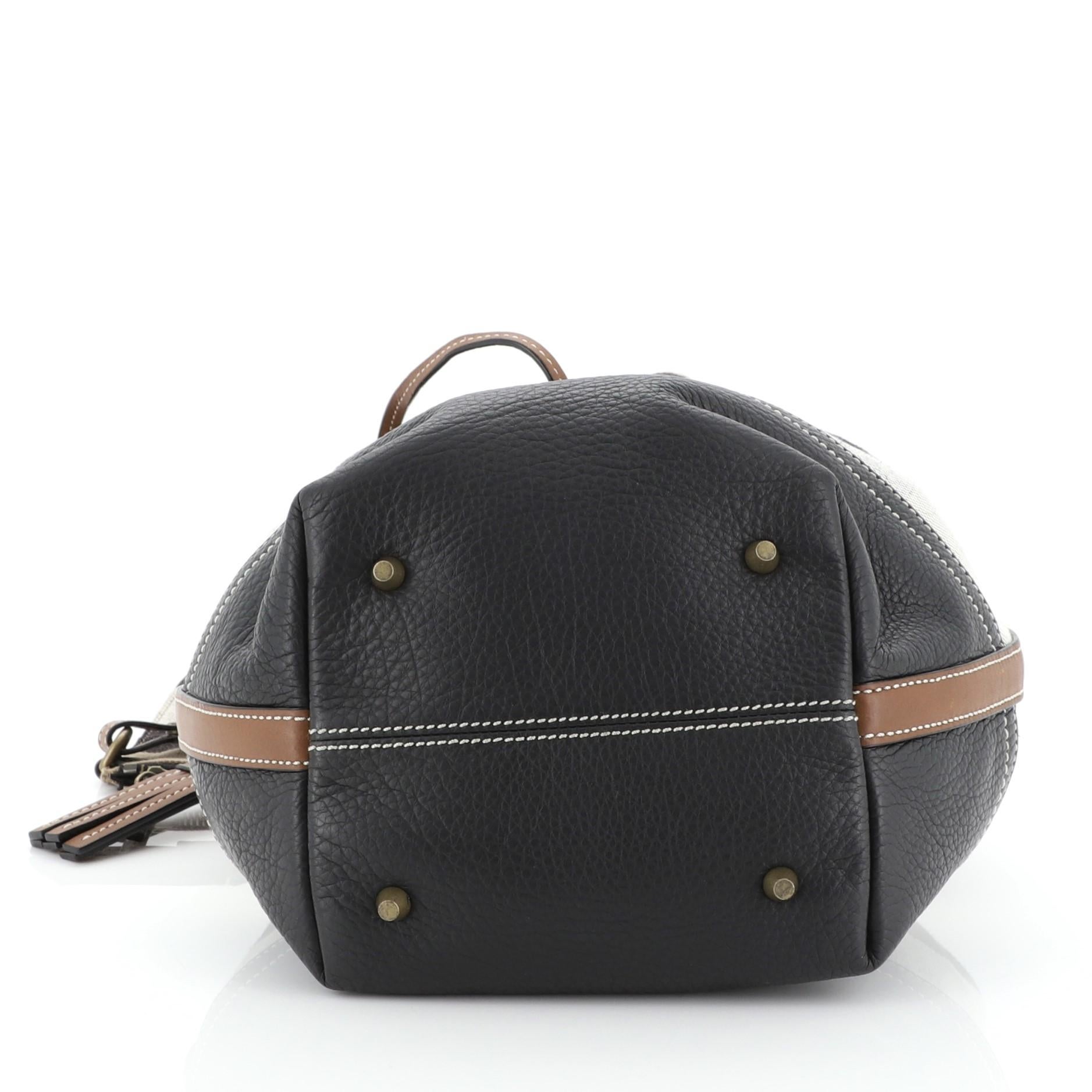 Burberry Heston Bucket Bag House Check Canvas mit Leder Klein für Damen oder Herren
