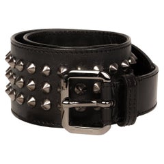 Used Burberry High Waisted Leather Studded Belt (Size 80/32)