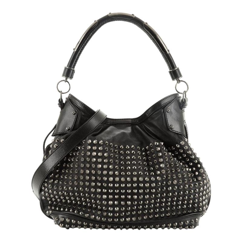 Burberry Hobo Studded Leather Medium at 1stDibs