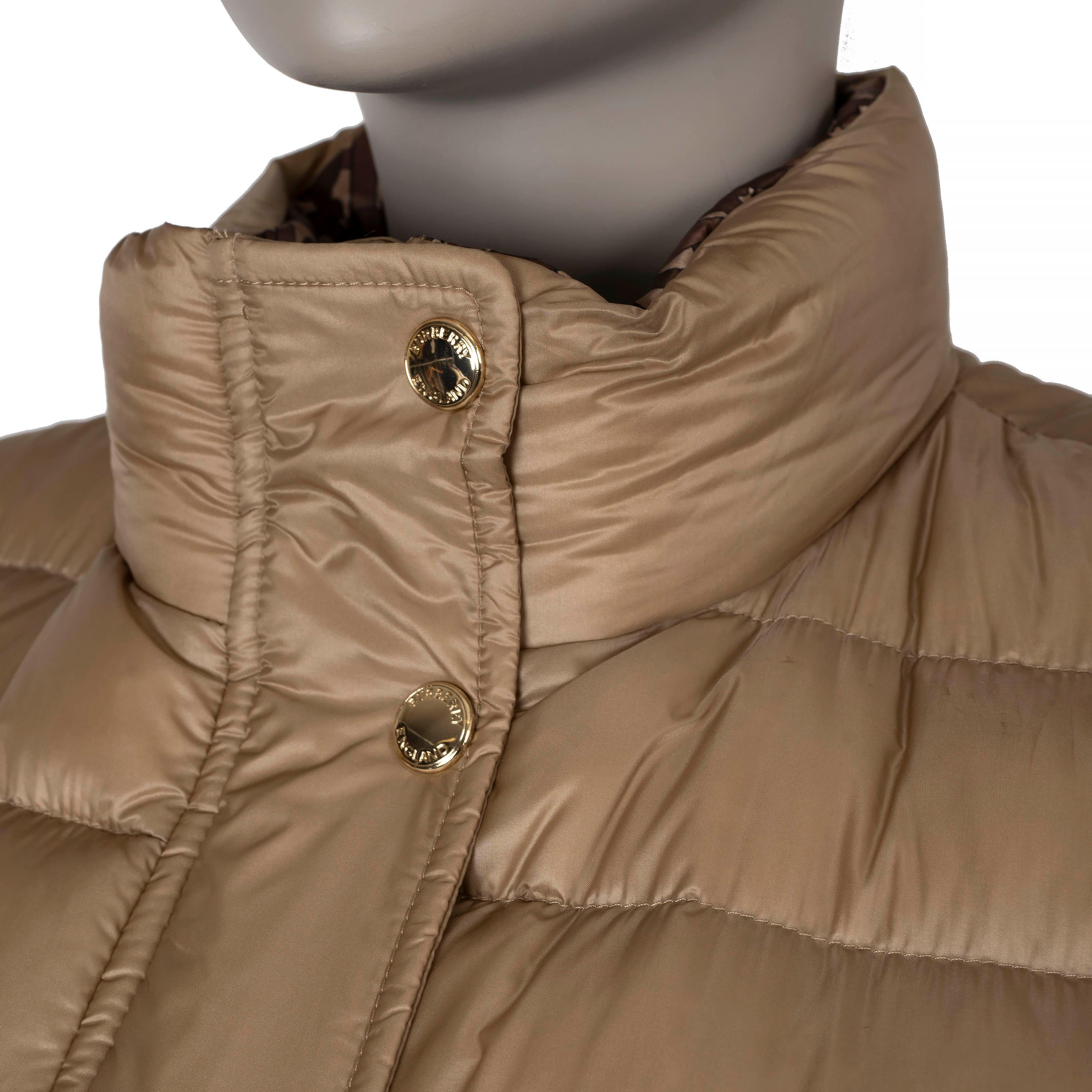 Donna BURBERRY Gilet in poliestere marrone miele 2020 Sutherland PUFFER Giacca SP S in vendita