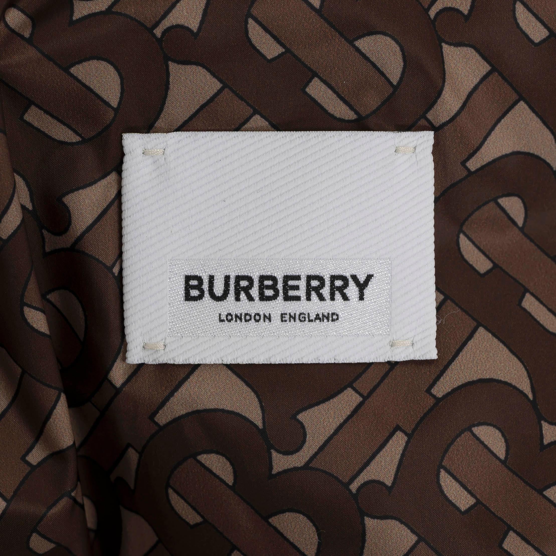 BURBERRY Gilet in poliestere marrone miele 2020 Sutherland PUFFER Giacca SP S in vendita 1