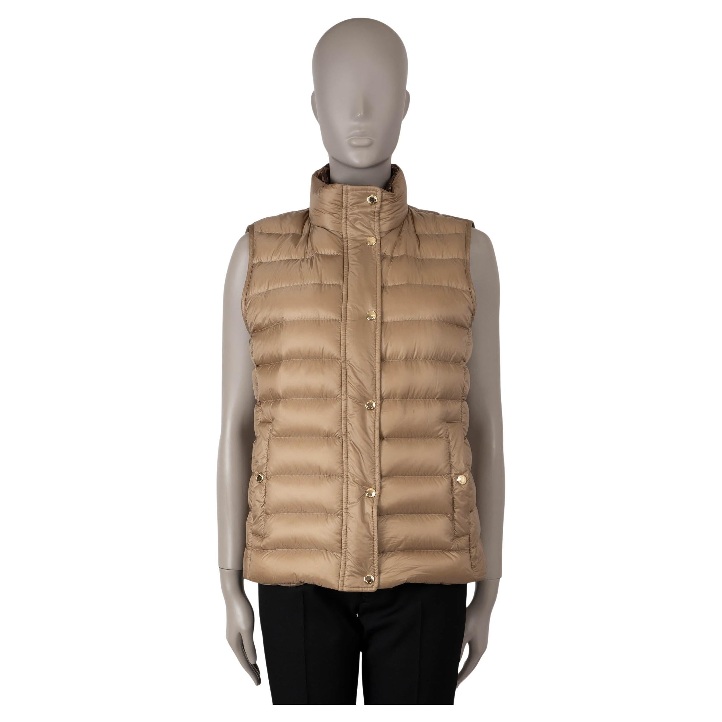 BURBERRY Honey brown polyester 2020 SUTHERLAND PUFFER VEST Jacket SP S