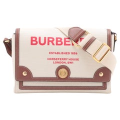 Burberry Horseferry Canvas Leder Umhängetasche Beige×Braun