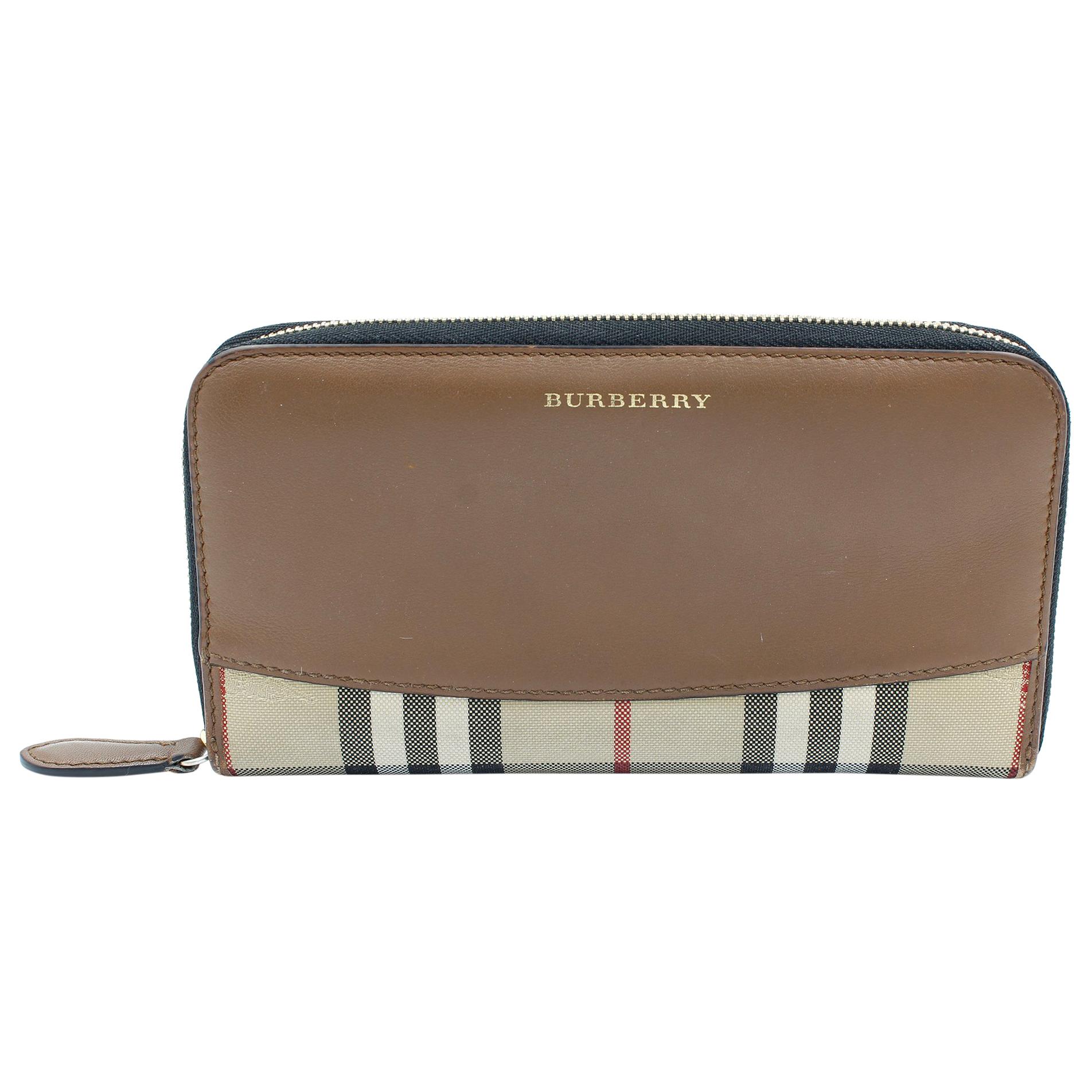 Burberry Horseferry Check Leather Canvas Wallet 4024978