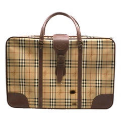 Burberry Horseferry Check Leather Trim Suitcase	