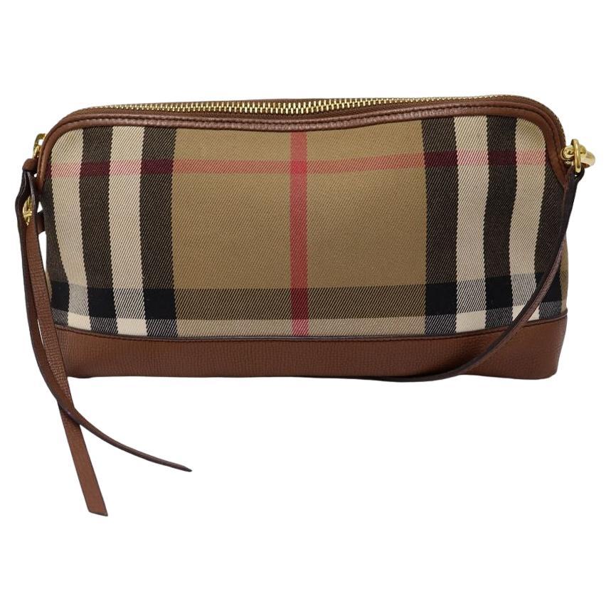 Burberry House Check and Leather Tan Crossbody Bag 