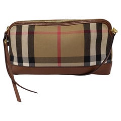 Used Burberry House Check and Leather Tan Crossbody Bag 