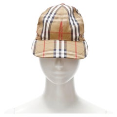 Gorra BURBERRY House Check marrón algodón cuero ajustable S