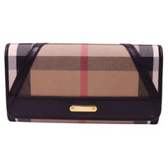 Portefeuille « Continental » Burberry en toile enduite à motif « House Check » et cuir