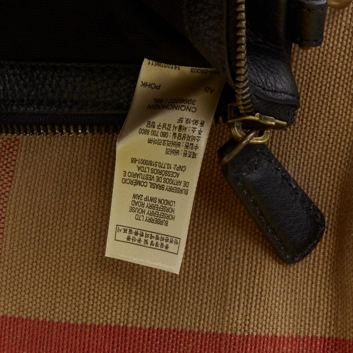 BURBERRY House Check cotton canvas leather trim sling backpack For Sale 5