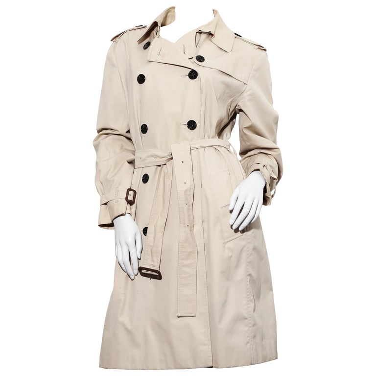 Burberry Icon Gabardine Trench Coat in kight beige size 12 UK at | burberry gabardine coat beige, bilbao, designer gabardine coat beige