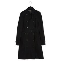 Burberry Imper FR34 38 Westminster Heritage Black Cotton Trench Coat UK6 8 US4