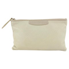 Burberry Ivory Check Embossed Toiletry Cosmetic Pouch 1220b46