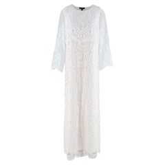 Burberry Ivory Paisley Motif Lace Gown