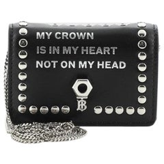 Burberry Jessie Chain Card Case Studded Leather