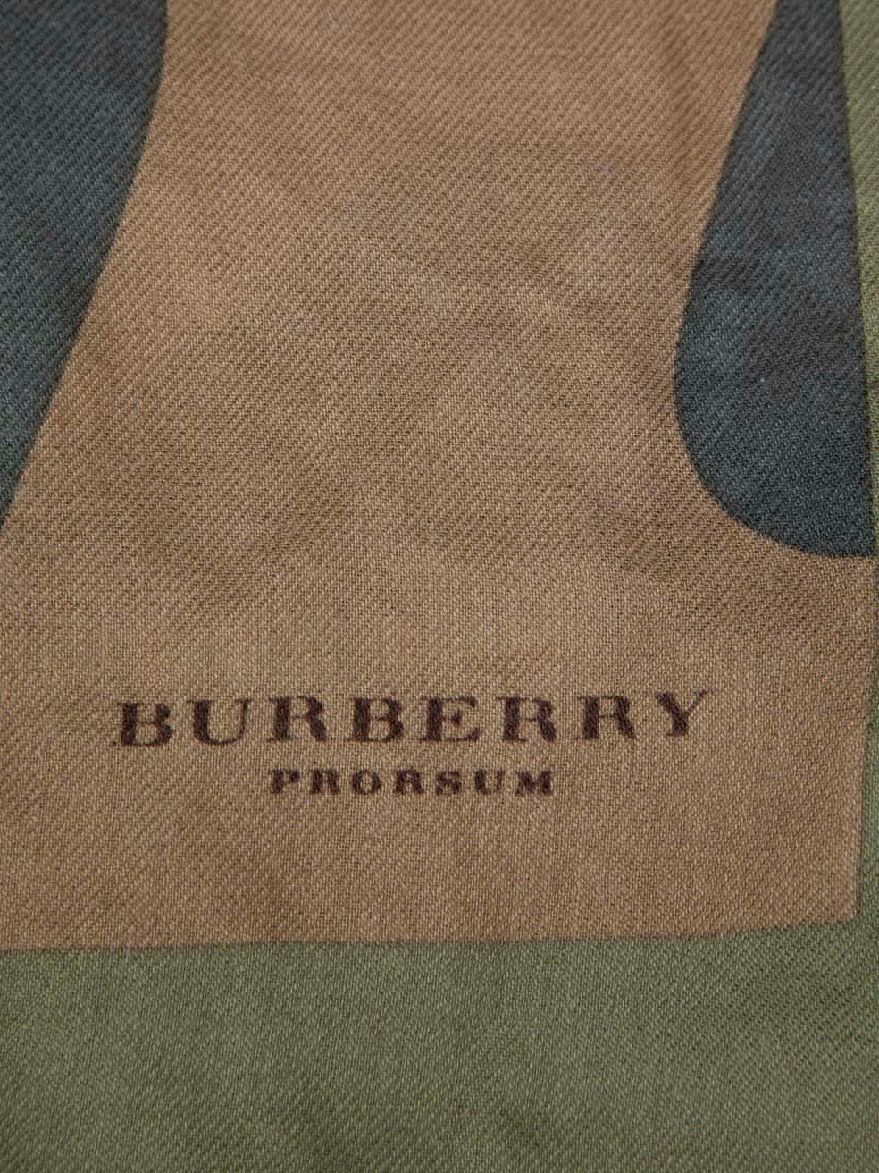 Women's Burberry Khaki Cashmere Camo Scarf For Sale