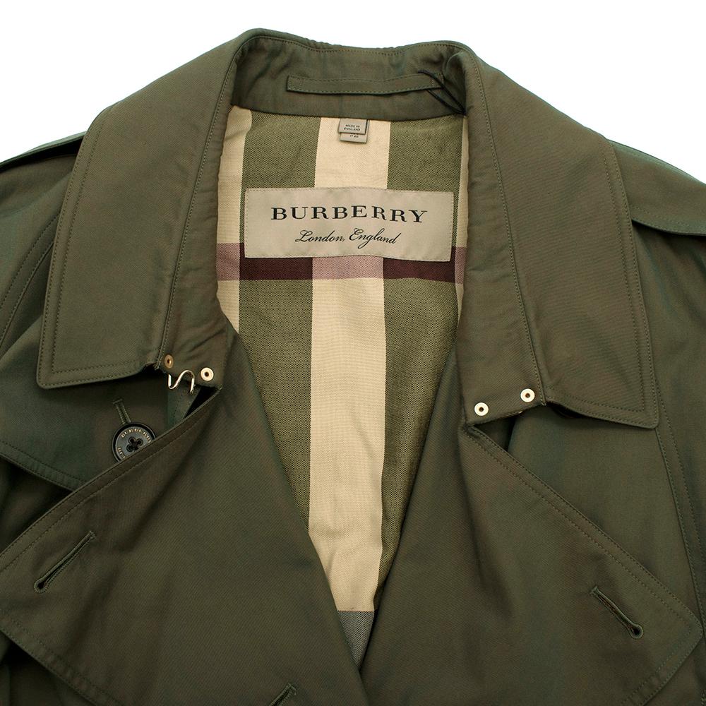 Burberry Khaki Double Breasted Cotton Trench Cape US6 In New Condition In London, GB