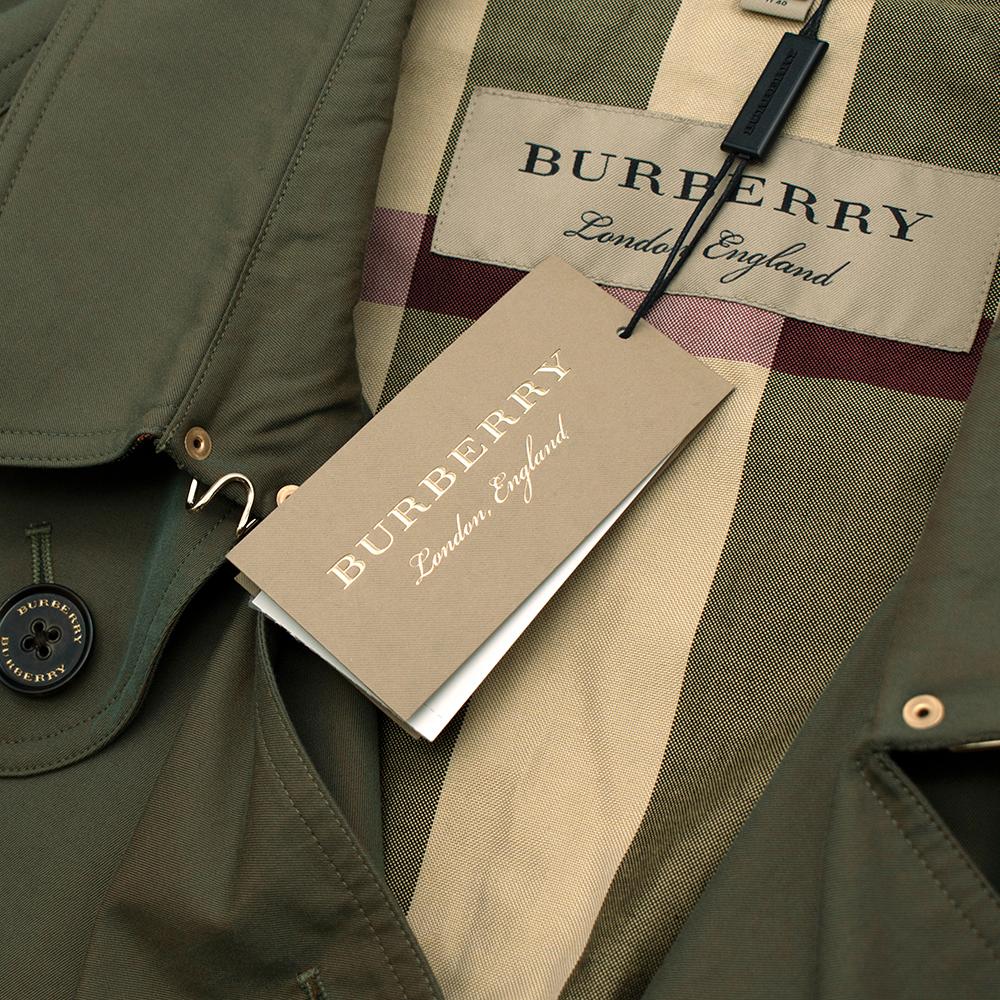 Burberry Khaki Double Breasted Cotton Trench Cape US6 1
