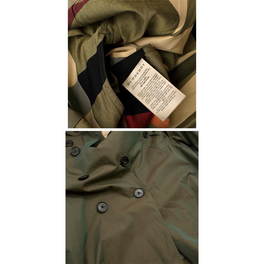 Burberry Khaki Double Breasted Cotton Trench Cape US6 4