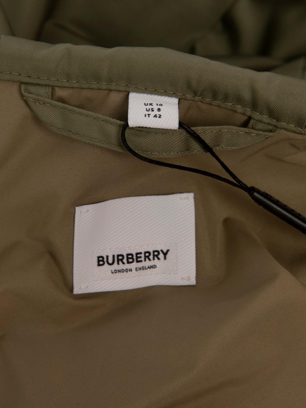 Burberry Khaki Hooded Rain Coat Size M 4