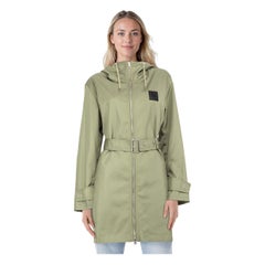 Used Burberry Khaki Hooded Rain Coat Size M