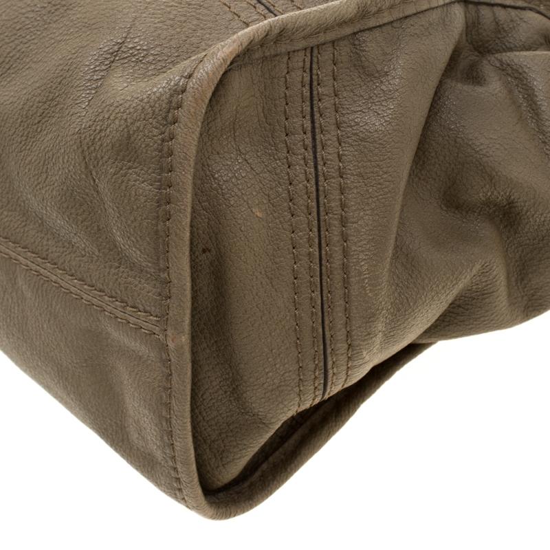 Burberry Khaki Leather Shoulder Bag 6