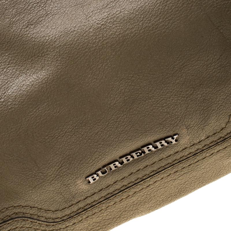 Burberry Khaki Leather Shoulder Bag 5