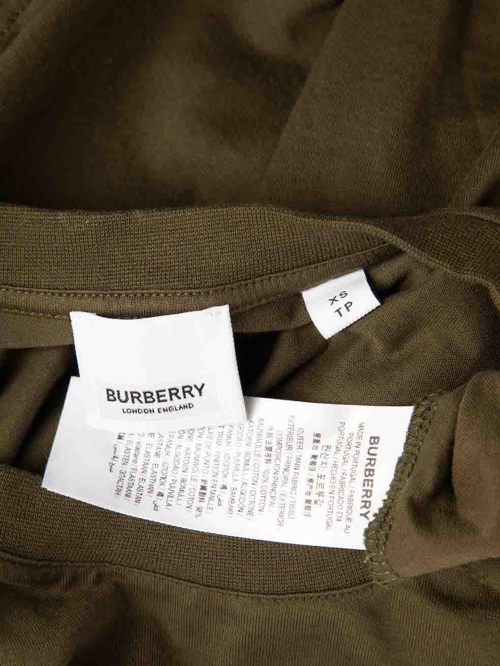 Burberry Khaki Logo Print T-Shirt Size XS 1
