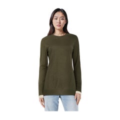 Burberry Khaki Merino Check Cuff Top taglia M.