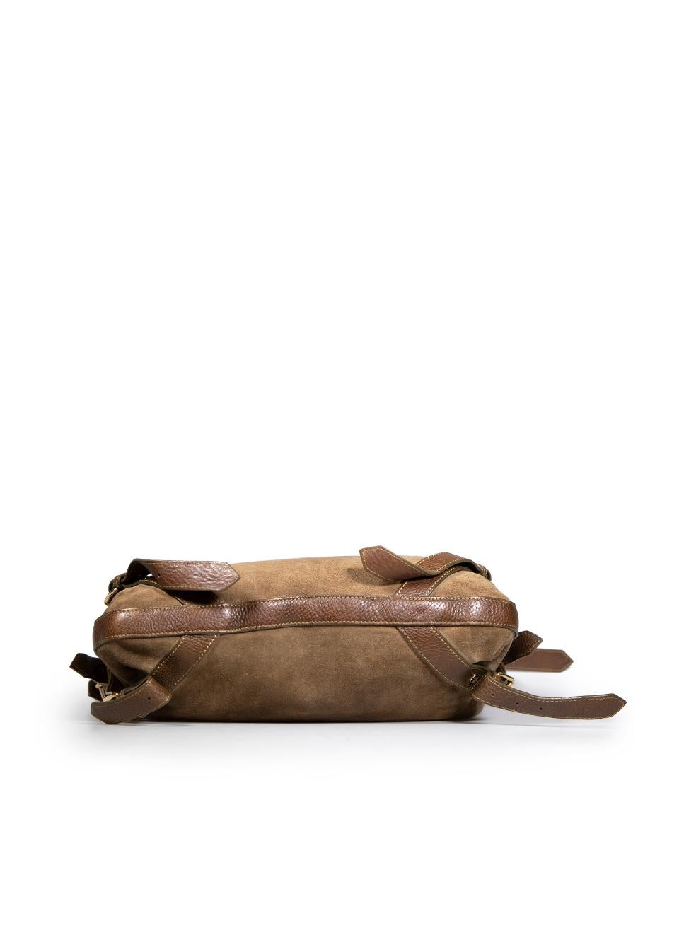 Women's Burberry Khaki Suede Hobo Shoulder Bag For Sale