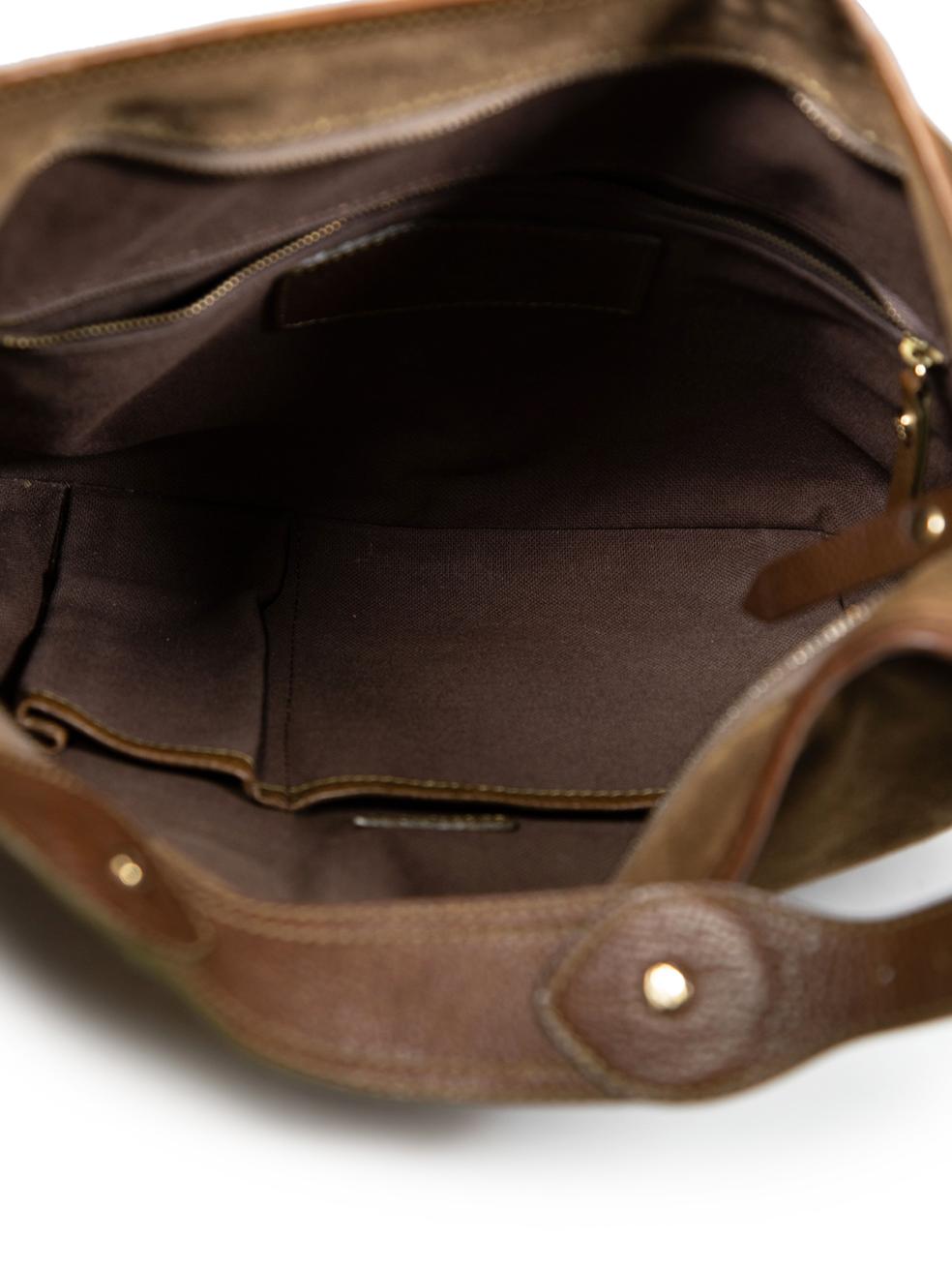Burberry Khaki Suede Hobo Shoulder Bag For Sale 1