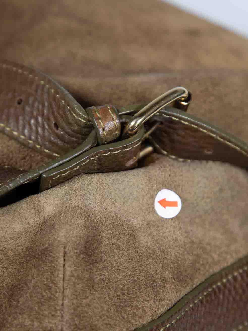 Burberry Khaki Suede Hobo Shoulder Bag For Sale 2