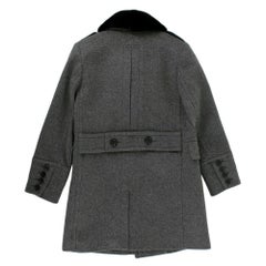 Burberry Kids 6Y Grey Wool & Cashmere Mink Fur Collar Coat