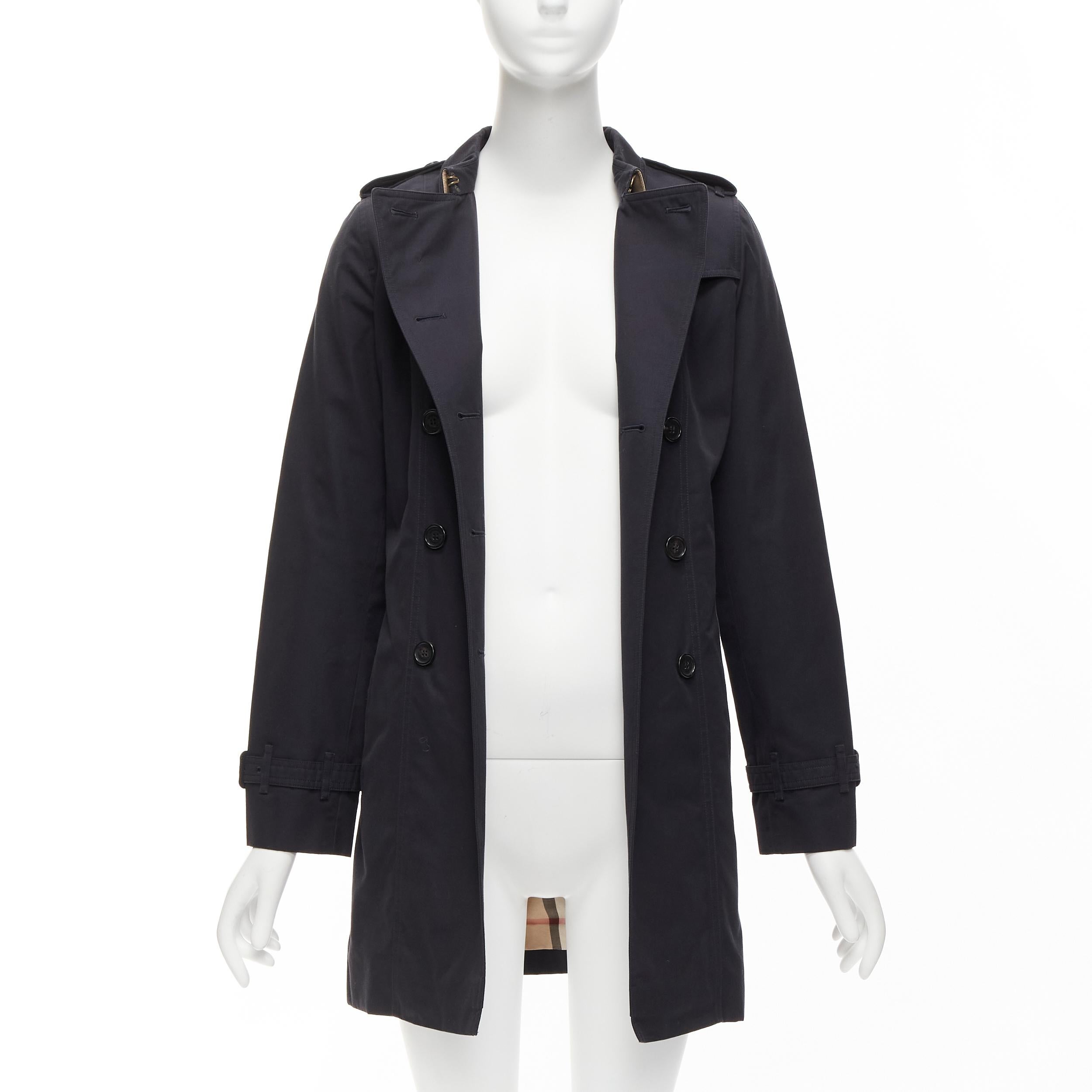BURBERRY Kids Mini Sandringham black cotton double breasted trench coat 14Y In Good Condition For Sale In Hong Kong, NT