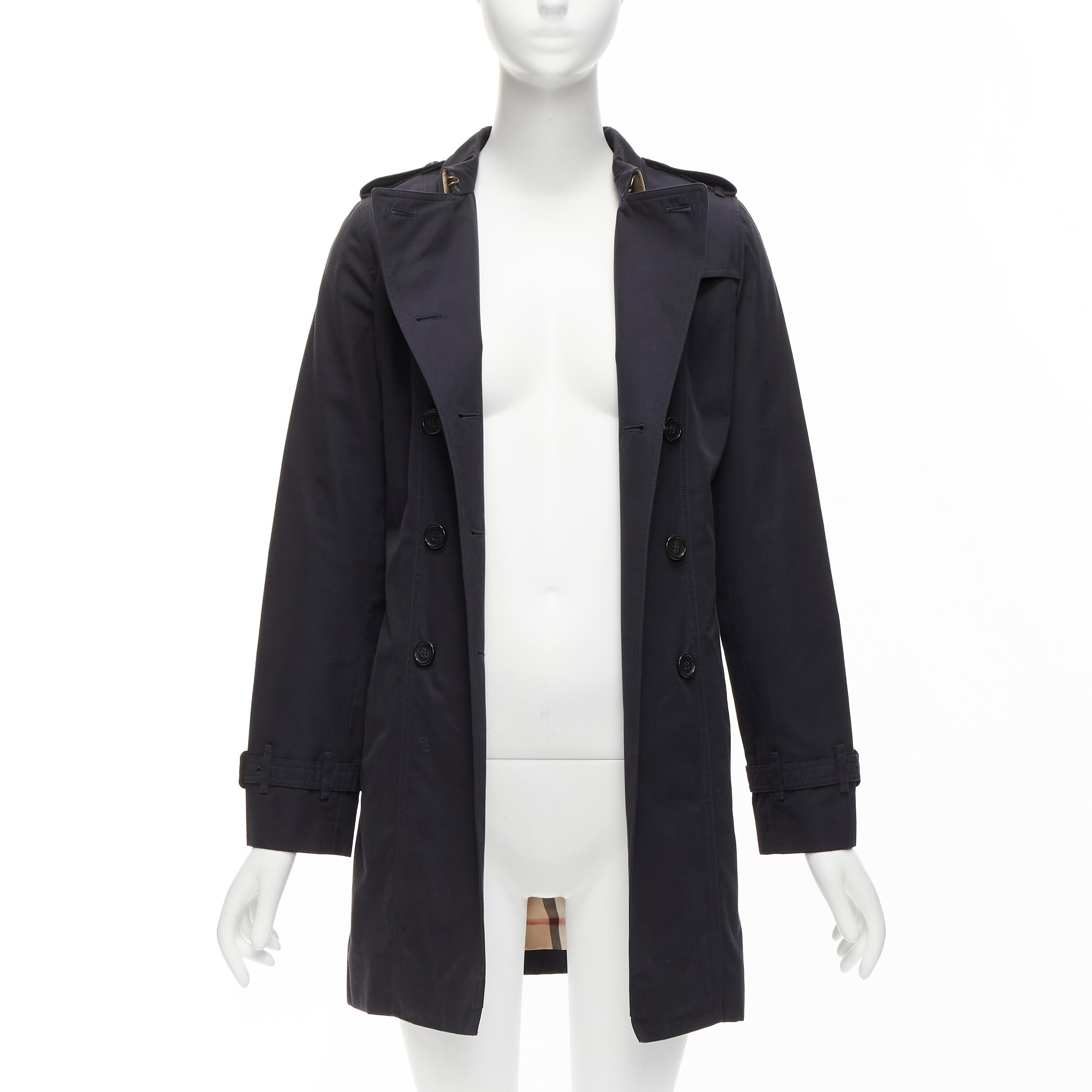 Black BURBERRY Kids Mini Sandringham black cotton double breasted trench coat 14Y