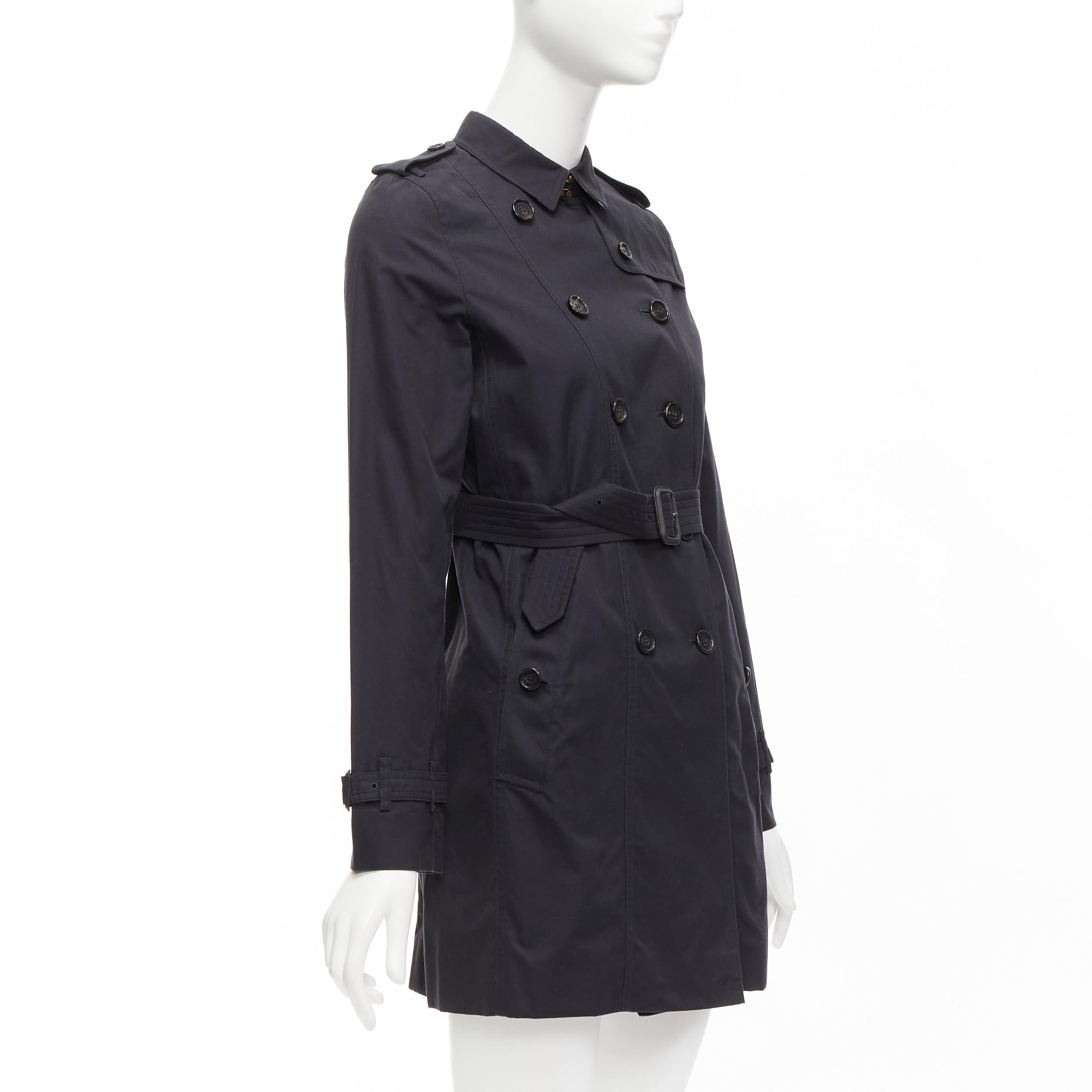 BURBERRY Kids Mini Sandringham black cotton double breasted trench coat 14Y In Good Condition In Hong Kong, NT