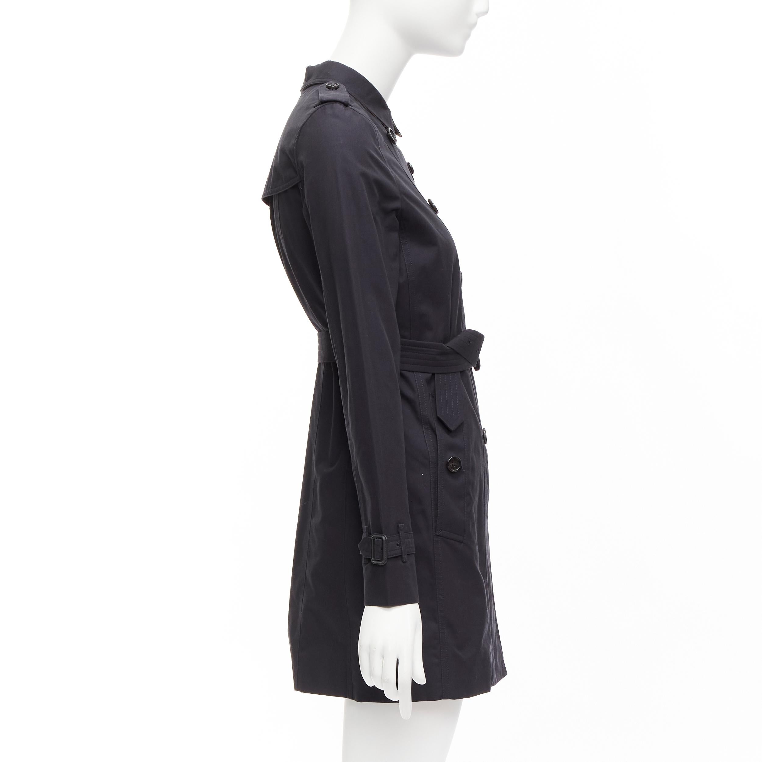 Women's BURBERRY Kids Mini Sandringham black cotton double breasted trench coat 14Y