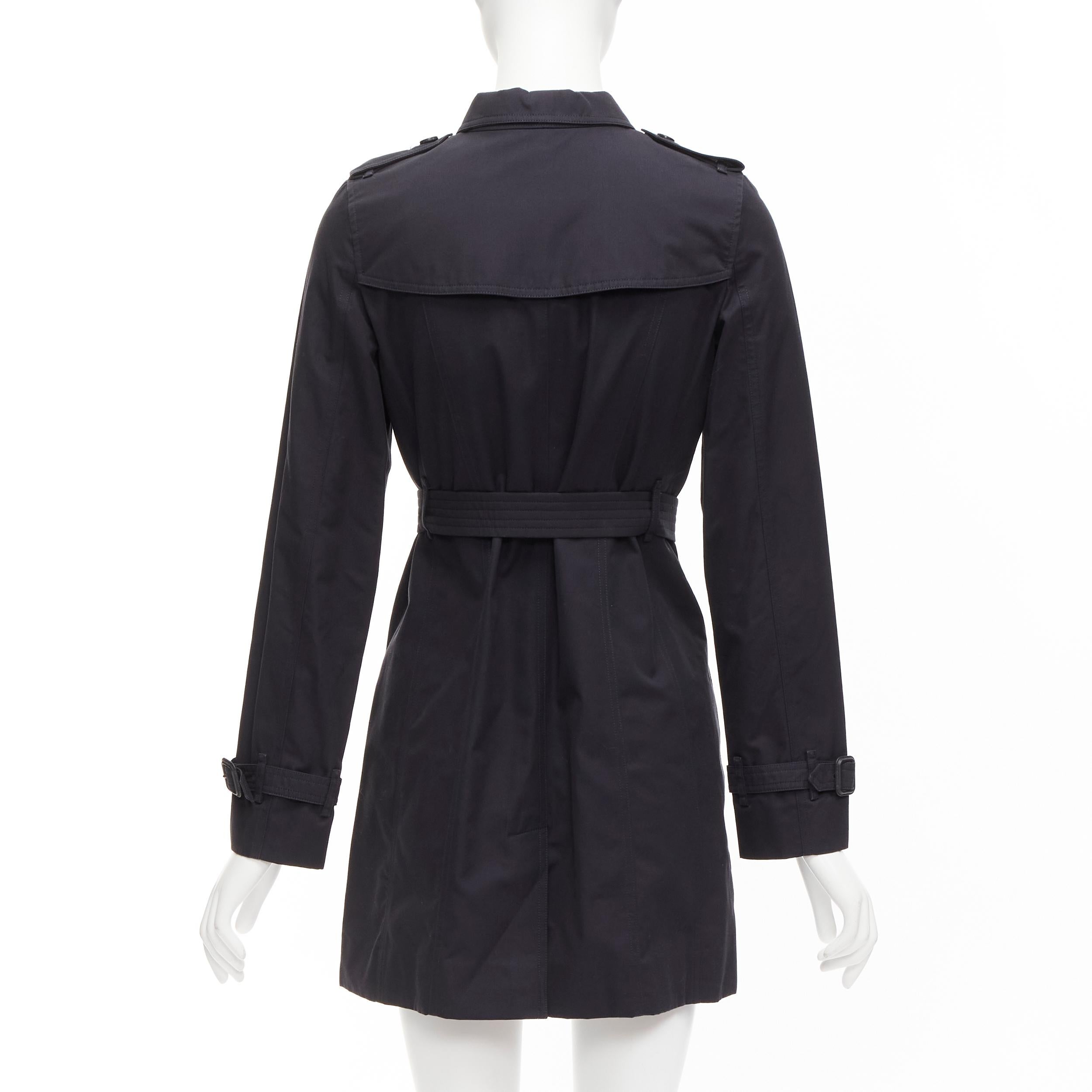 BURBERRY Kids Mini Sandringham black cotton double breasted trench coat 14Y 1