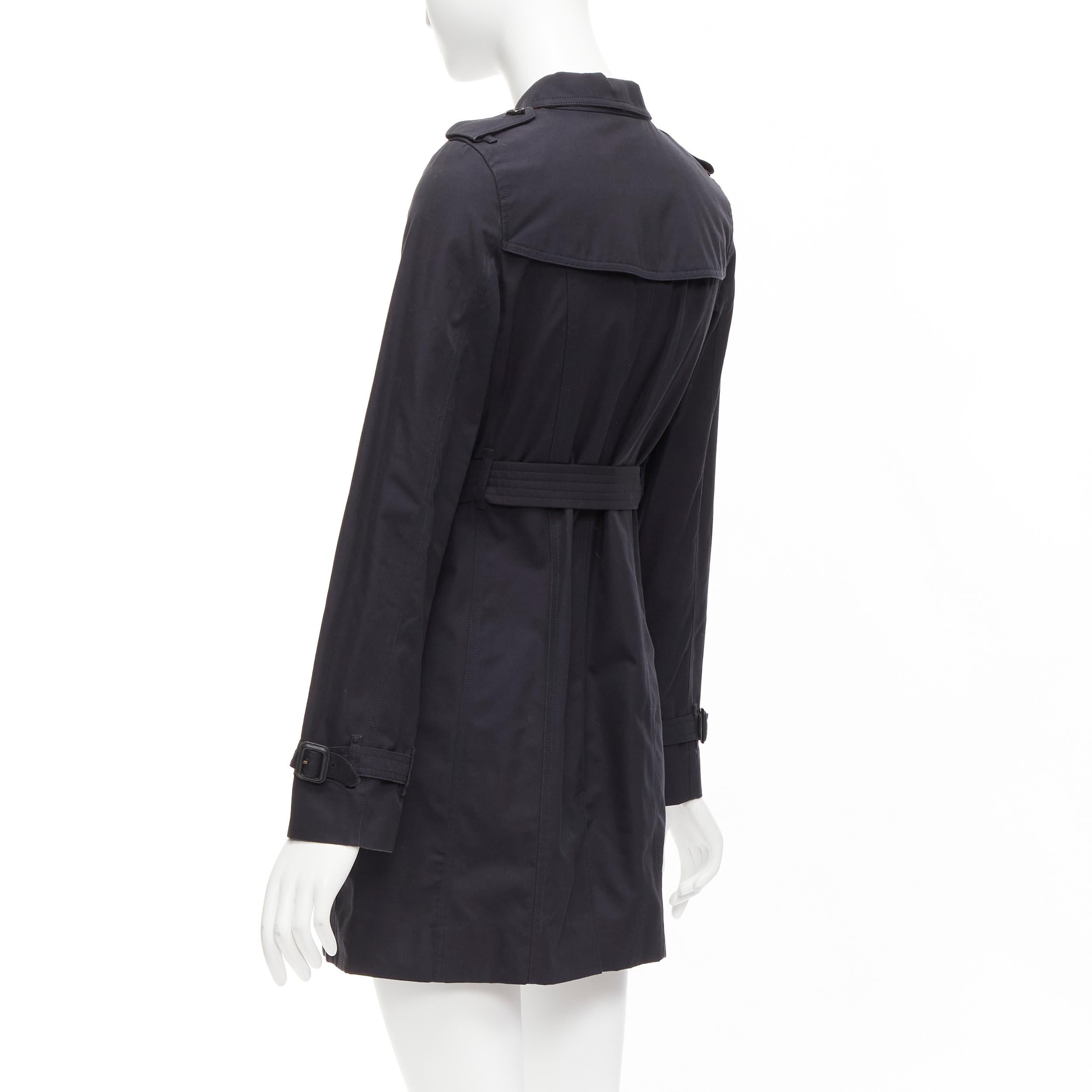 BURBERRY Kids Mini Sandringham black cotton double breasted trench coat 14Y 2
