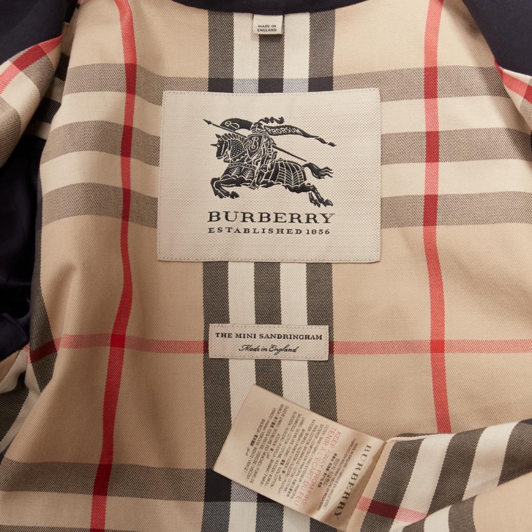 BURBERRY Kids Mini Sandringham black cotton double breasted trench coat 14Y 4