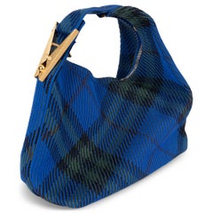 Burberry Bleu Kight 2024 PEG MEDIUM PLAID JACQUARD Sac
