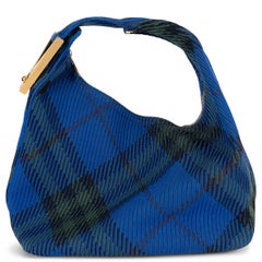 BURBERRY Kight Blue 2024 PEG MEDIUM PLAID JACQUARD Tasche