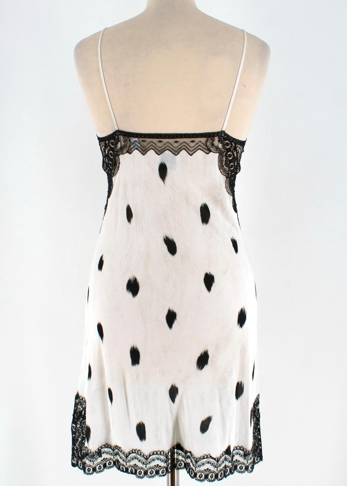 black and white lace slip dress