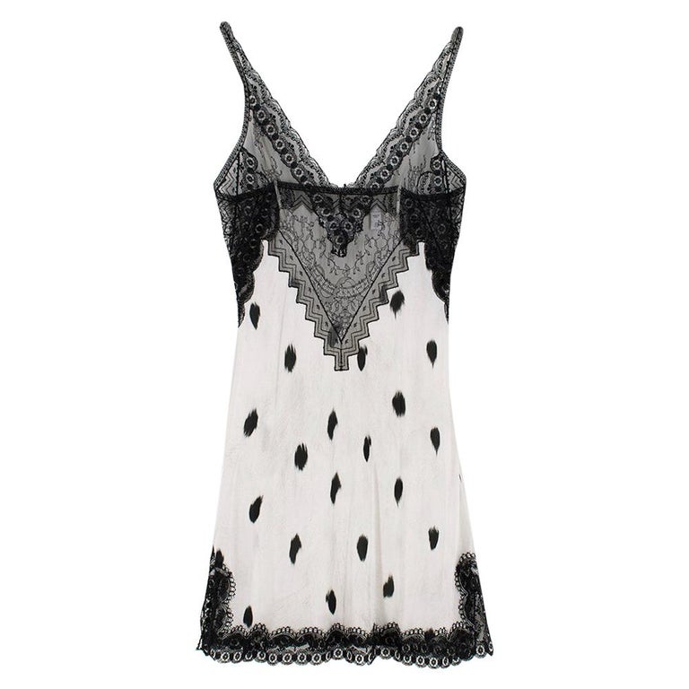 Burberry Lace Panel Animal Print Slip Dress - Size US 0 For Sale at ...