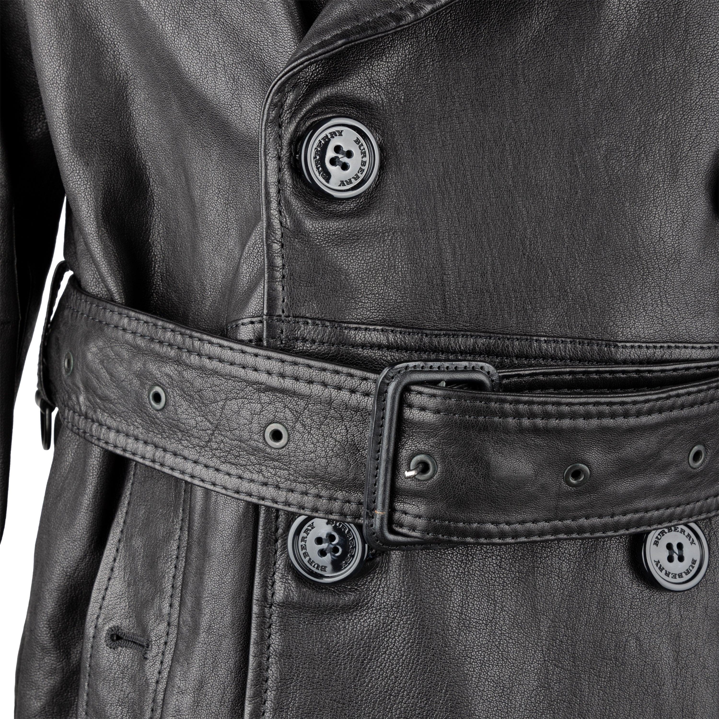 Burberry Lambskin Leather Trench Coat - '00s In Good Condition For Sale In Milano, IT