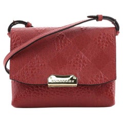  Burberry Langley Crossbody Bag Check Embossed Leather